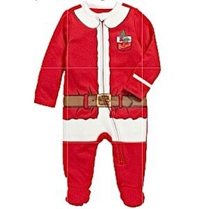 NWT-Unisex Christmas Sleep & Play 2-Way-Zip Footed One-Piece for Baby